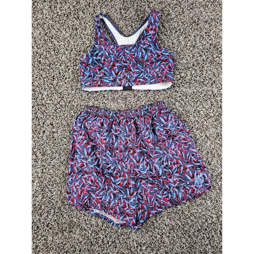 Vtg 1990s In Sport Womens Sz M Matching Athletic Shorts and Bra Set Red Purple
